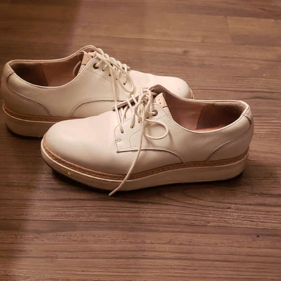 Clarks white leather platform sneakers 6.5 - Picture 7 of 8